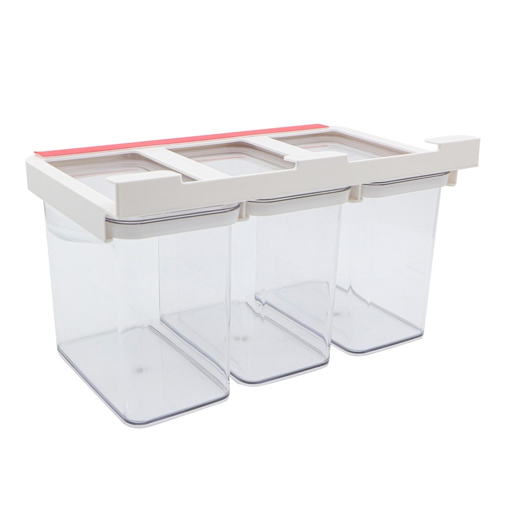 Kit 3 Potes Herméticos Suspensos 2L para Alimentos com Tampa Organizador de Plástico - Oikos em Oferta na Shopee