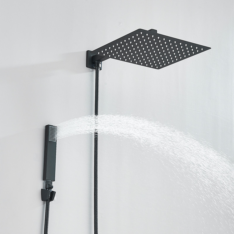 Material Inoxidável Manchado Do Chuveiro 30x30 Com Preto E Cabeça De