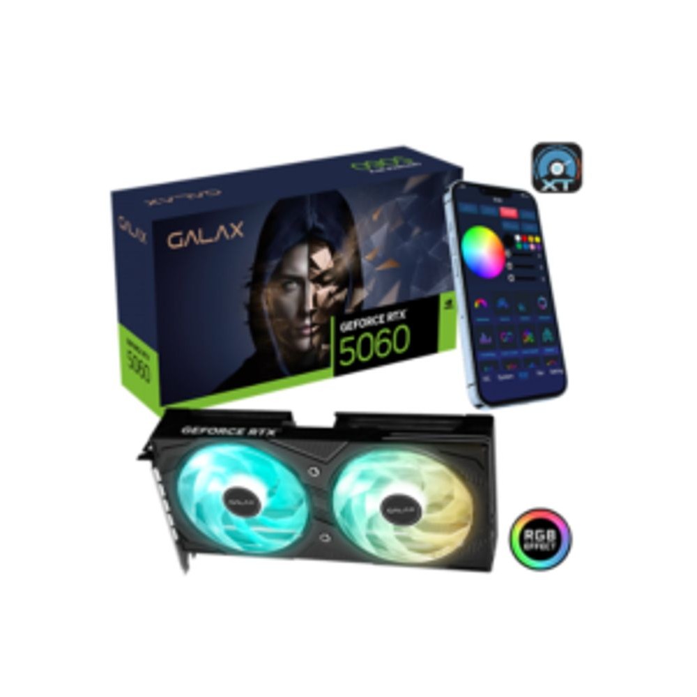 Placa de Video NVIDIA Geforce Galax  RTX5060 EX 2X 8GB - 128 Bits - HDMI/3X Displayport - 56NSN8MDDAEX - Computers & Accessories