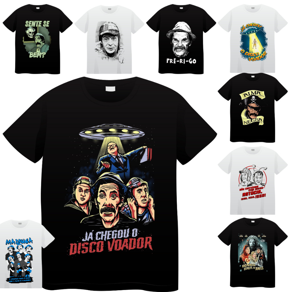 Camiseta chaves, Chapolin, Seu Madruga, Kiko, Sr Barriga 100% Algodão unissex