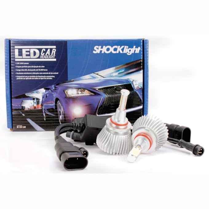 2 LÂMPADAS LEDCAR HEADLIGHT + 2 CHICOTES HB3 6000K SLL19005 em Oferta na Shopee
