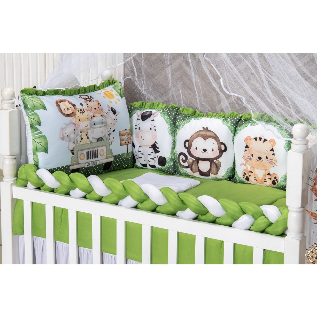 Kit Berço Almofadinha Padrão Americano Linha Sublime Para Bebe Menino Menina 12 Peças Completo