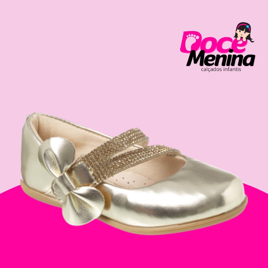 Sapatilha Infantil Feminina Leve Boneca Salomé Menina Laço Confortável Festa Batisado