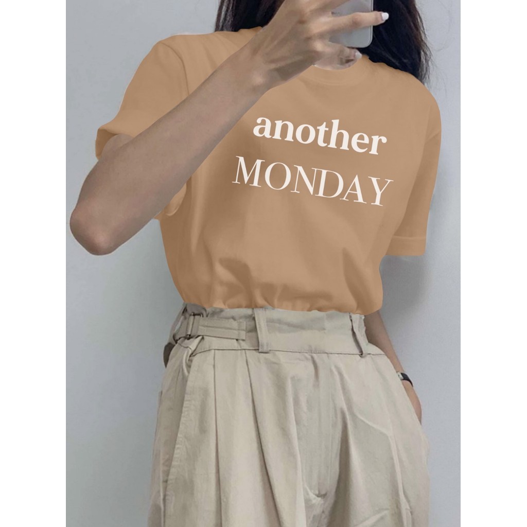Camiseta Feminina Streetwear Another Monday Estampada Aesthetic Feminina Life Style Tecido Macio