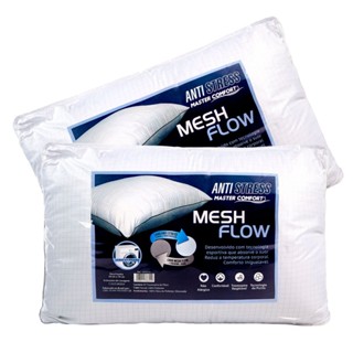 Kit 2 Travesseiros  Anti Stress Fios de Carbono Sleep Confort Lavável Antiácaros Antialérgico em Oferta na Shopee