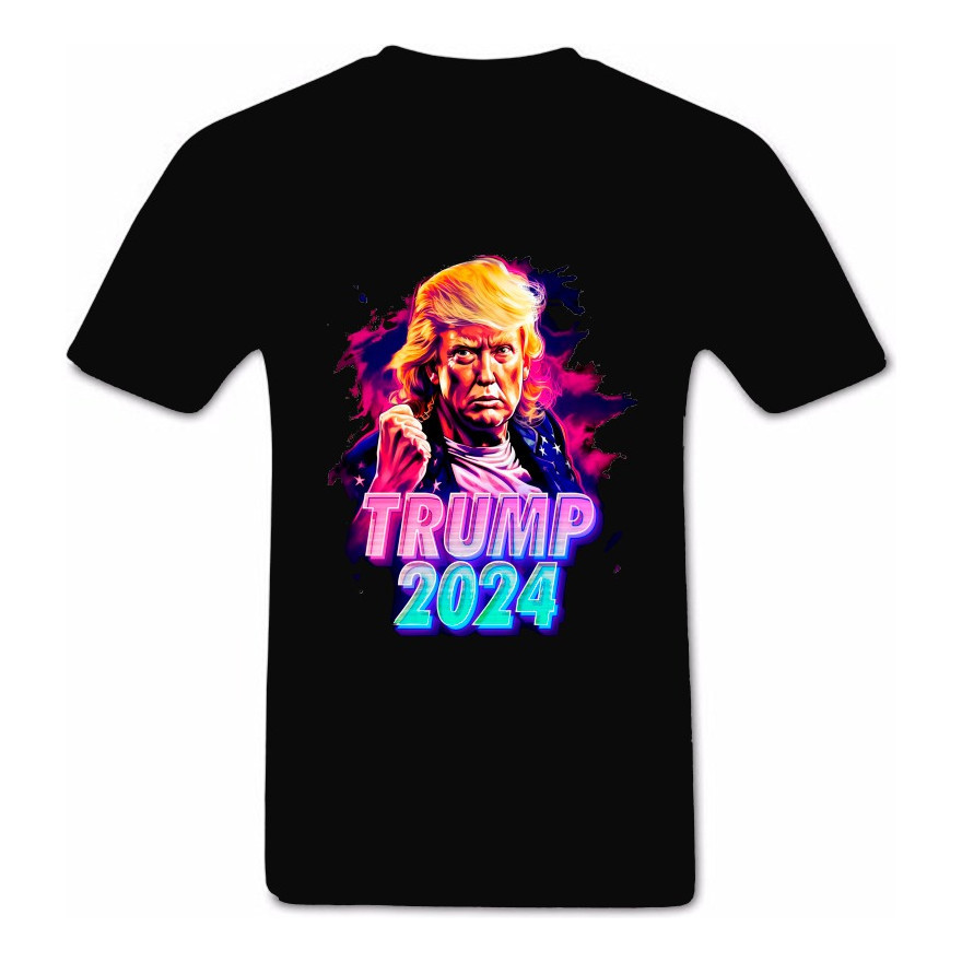Camisa Camiseta Algodao Lançamento Trump 2024 Premium Blusa Camisa Casual Unissex Feminino Masculino 100% Algodão