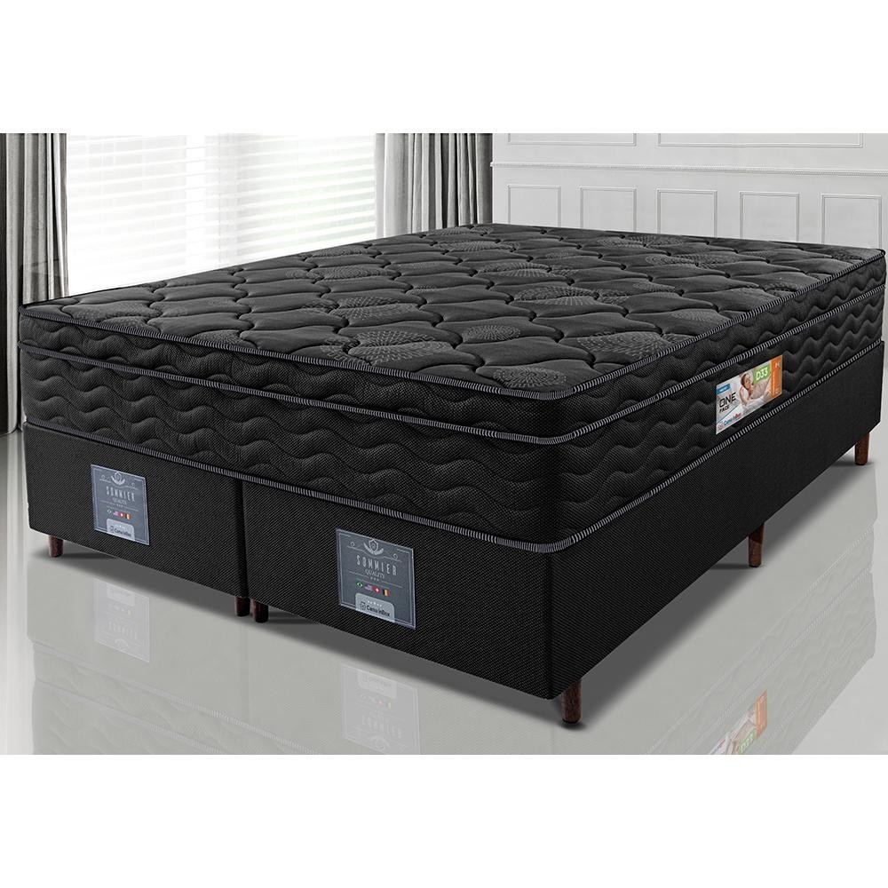 Cama Box Queen Colchão OrtoFirm Black + Box 158x198x67 One Face Espuma D33 Preto em Oferta na Shopee