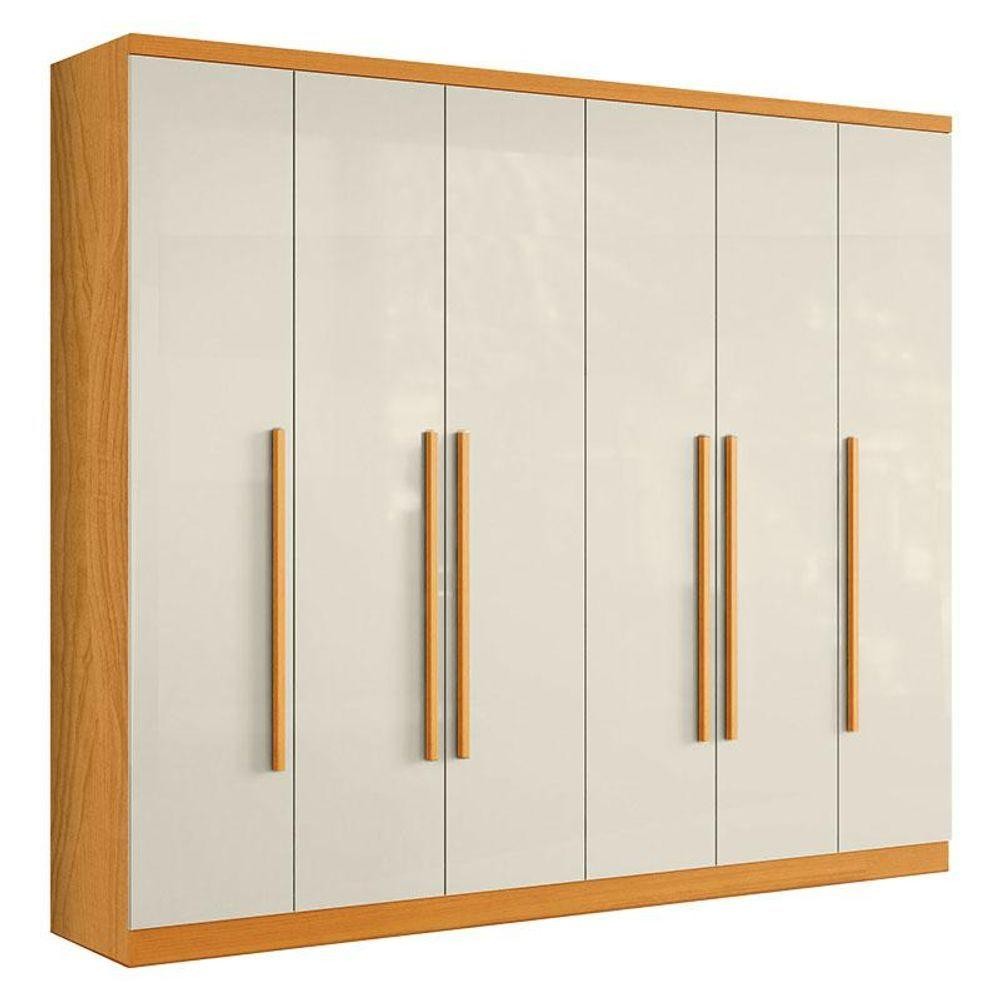Guarda Roupa Casal Canadá 2030290 Cinamomo Off White - Aramóveis em Oferta na Shopee