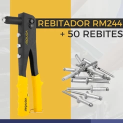 Rebitador Manual Com 50 Rebites 4mm