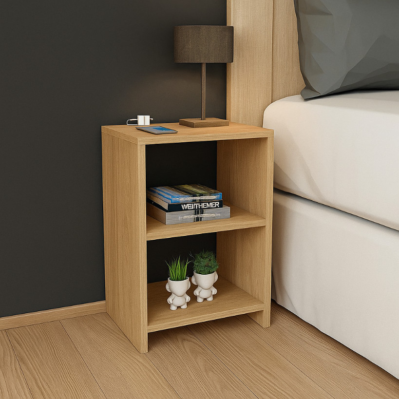 Mesa de Cabeceira nicho quarto sala 100% MDF Madeirado claro