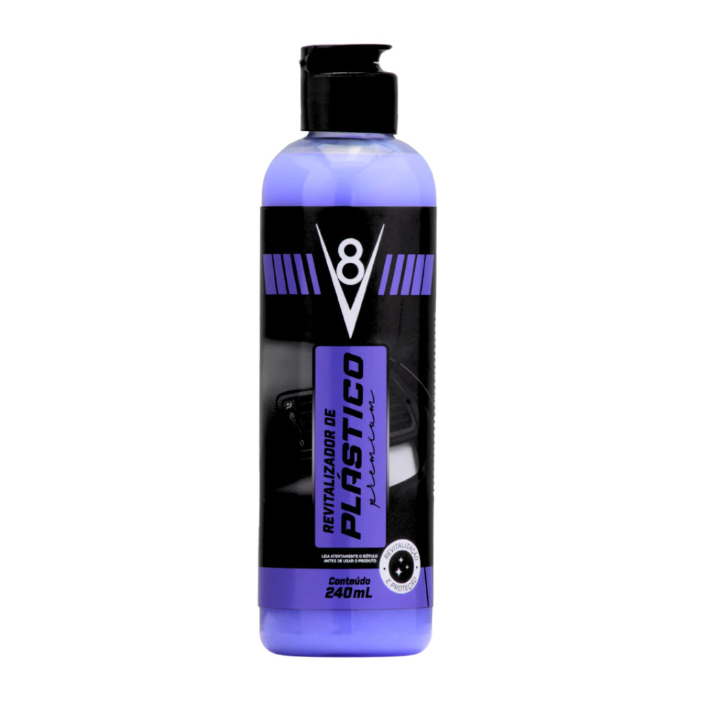 Revitalizador de Plásticos Automotivos V8 240 ml – Devolve o Brilho e Protege contra o Desbotamento em Oferta na Shopee