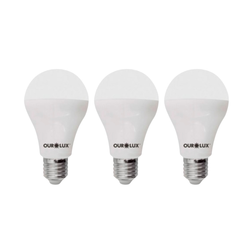 Kit 3 Lâmpadas ControLed Sensor De Presença 9W 6500K Ourolux