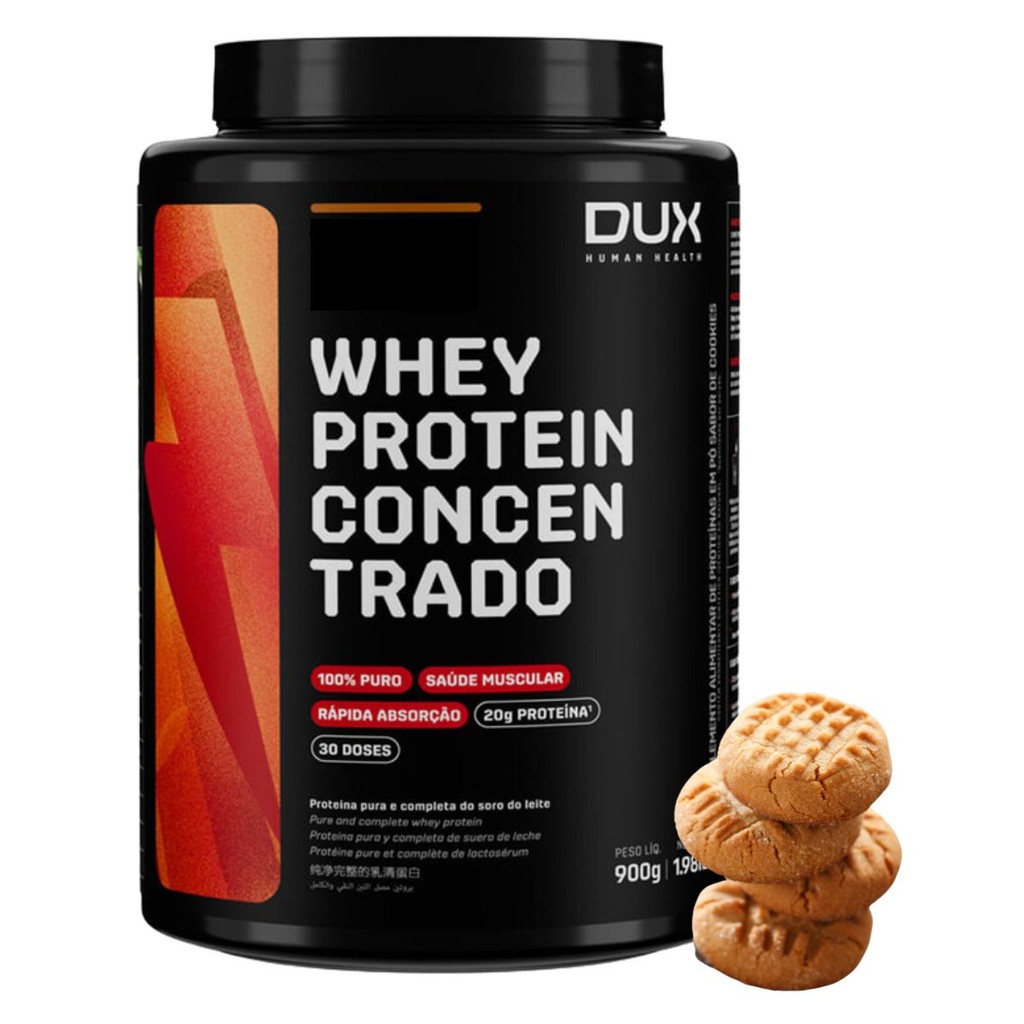 Whey Protein Concentrado Dux Nutrition 900g -Sabores Top