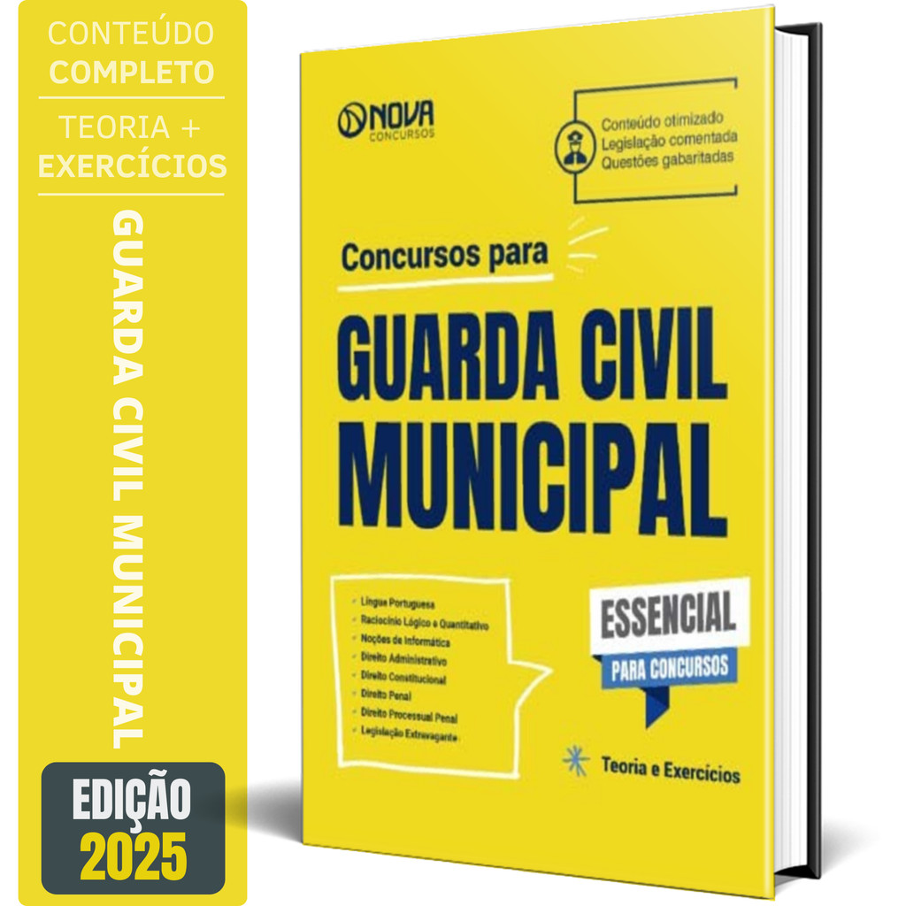 Imagem Apostila Essencial para Concursos 2025 - Guarda Civil Municipal