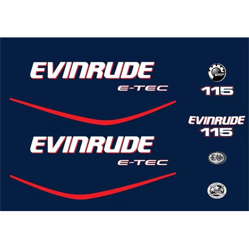 Faixa Adesivo Motor Evinrude 115 E-tec - Capô Azul