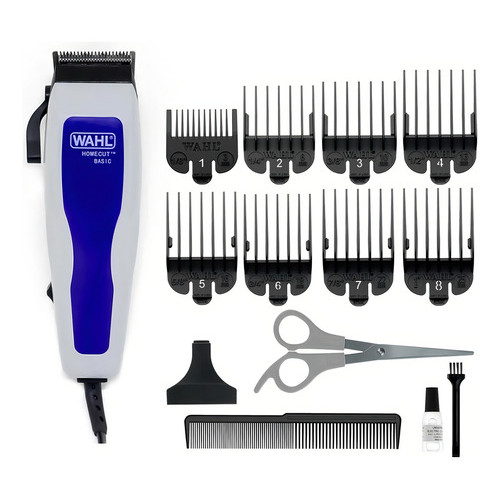 Máquina De Cortar Cabelo Wahl Home Cut 8 Pentes Tesoura Cor Azul voltagem 220v ss