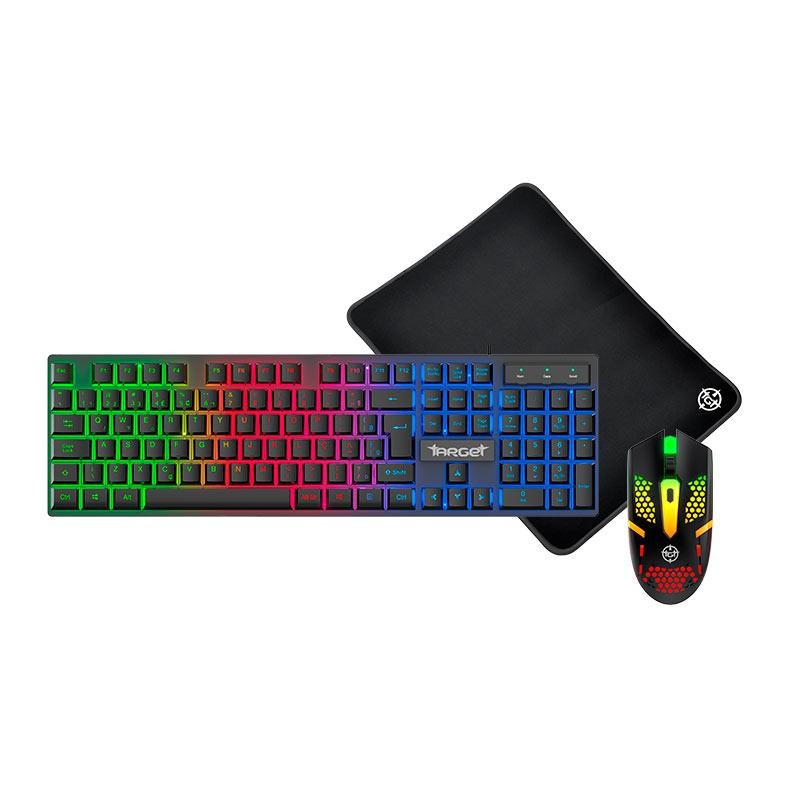 Combo Gamer TGT Fal, Rainbow, Teclado ABNT2, Mouse 1600DPI, Mousepad Pequeno, TGT-FAL-RBW03