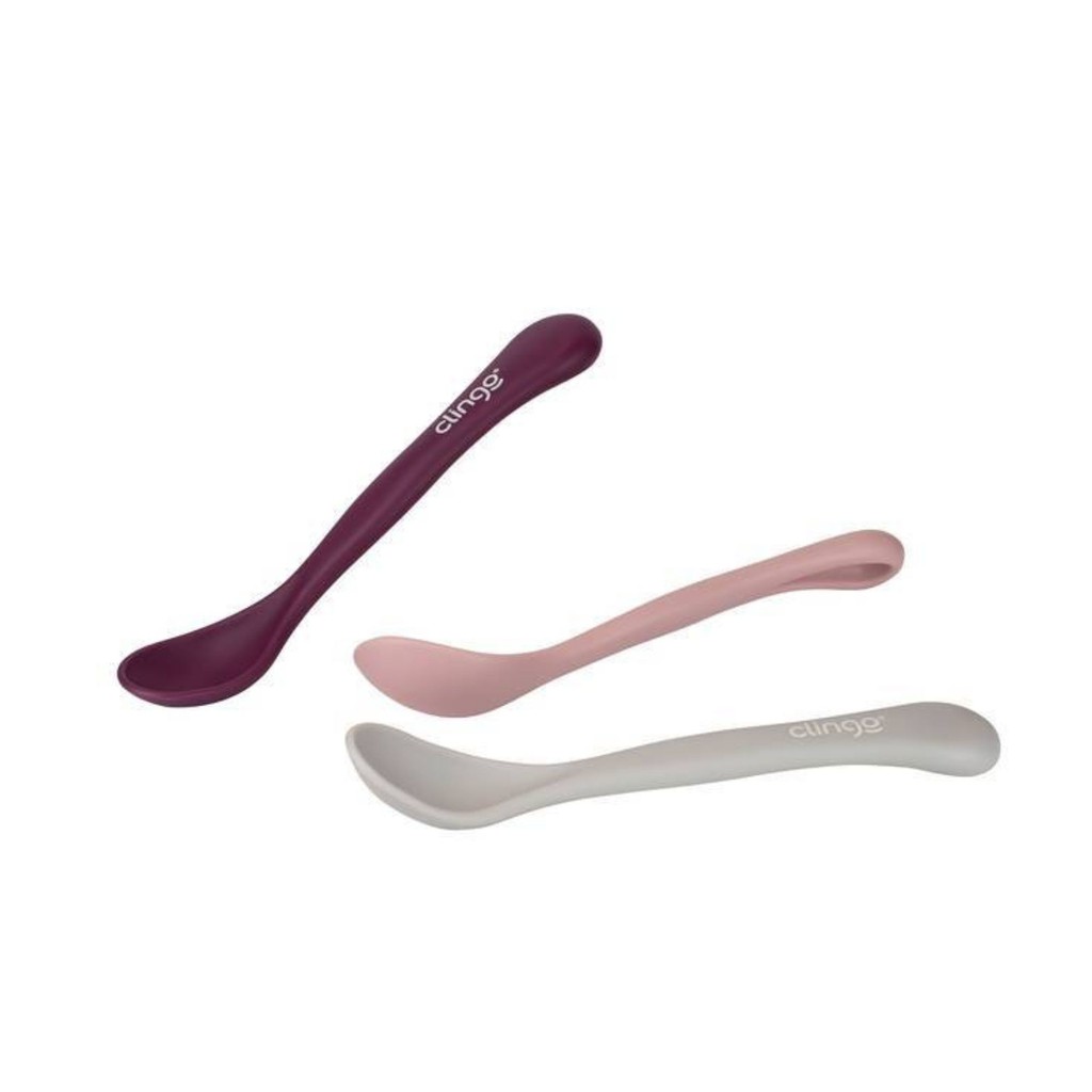 Colheres de Silicone Infantil Rosé Kit com 3 Unidades em Oferta na Shopee
