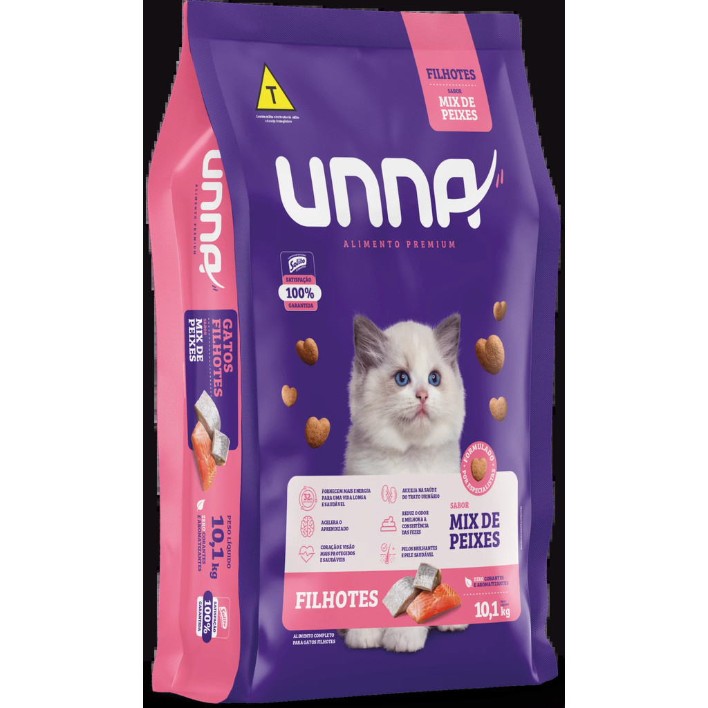 Ração Unna Mix de Peixe Para Gatos Filhote 10.1 kg