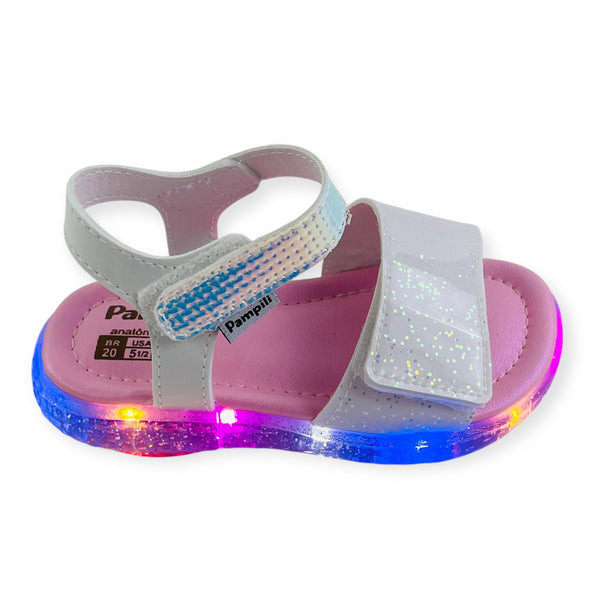 Sandália Pampili Mini LED Brilhos Menina Conforto e Luz em Cada Passo