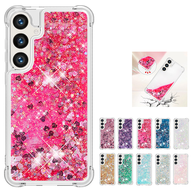 Glitter Starlight Silicone Caso Areia Movediça Para Samsung S24 FE S23 Ultra S22 S21 Plus S20 A13 A14 A15 A16 A55 A54 A3