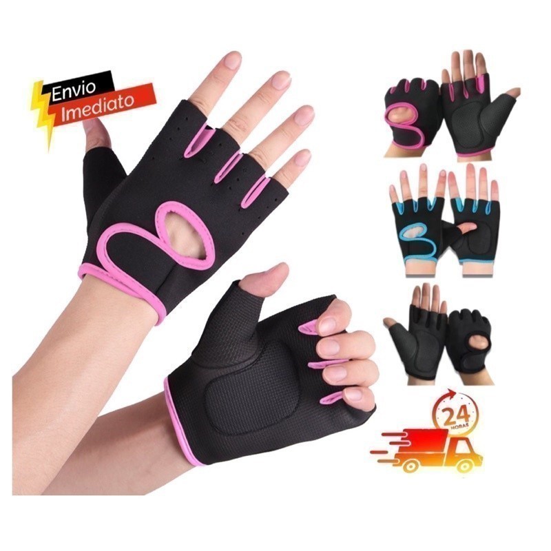 Luva Ciclismo meio dedo Feminina E Masculina ,luva de Musculação Academia Antiderrapante em Oferta na Shopee