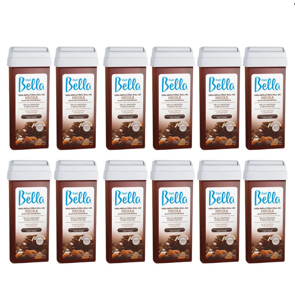 Kit Depil Bella Cera Roll-on Negra 12 unidades em Oferta na Shopee