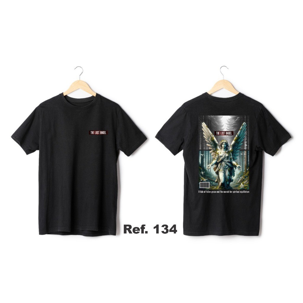 Camiseta Camisa Básica Em Algodão Unissex Lost Angel Anjo Estatua Moda Streetwear Envio Rápido Promoção Street Style
