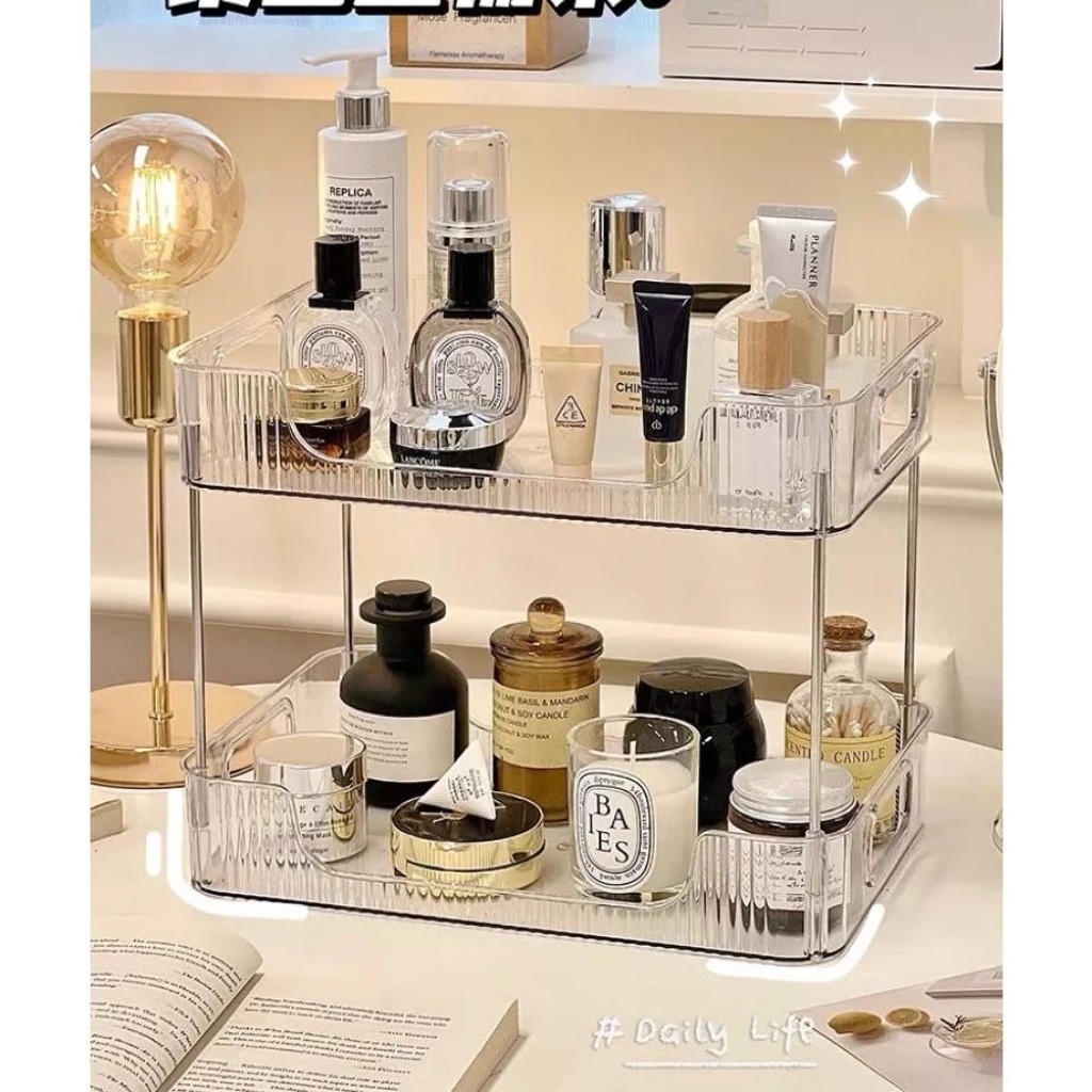 Organizador Prateleira Acrilico Transparente Porta Maquiagem Perfumes Multiuso em Oferta na Shopee
