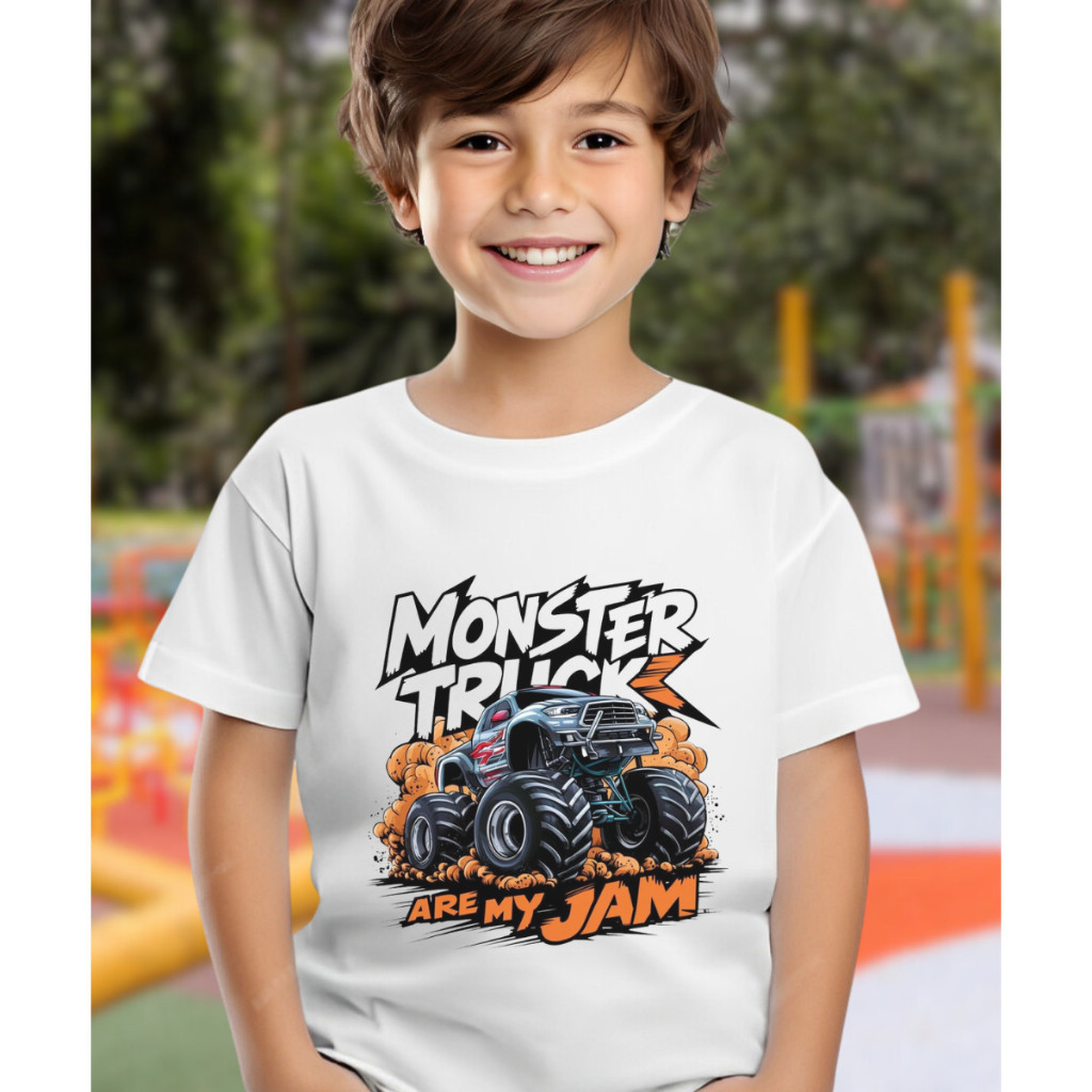 Camiseta Infantil Menino Estampa Monster Trucker Estilo e Conforto