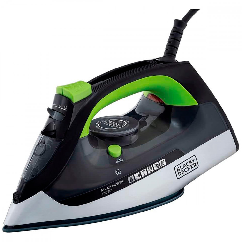 Ferro de Passar Roupa a Vapor Black + Decker Antigotejamento 220V 2000w Preto/Verde