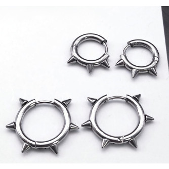 Brinco Argola Spike - Espinhos em Aço Cirúrgico Unissex em Oferta na Shopee