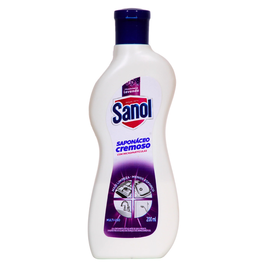 Limpador Multiuso Cremoso Lavanda Saponáceo Sanol 200 ml em Oferta na Shopee