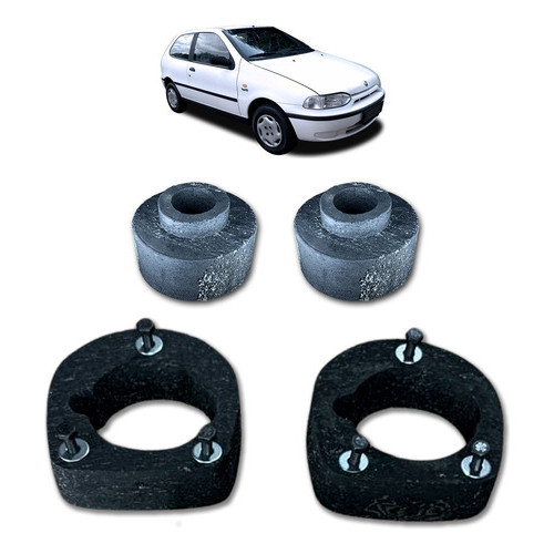Kit Calço De Mola Dianteiro 4cm Traseiro 5cm PALIO