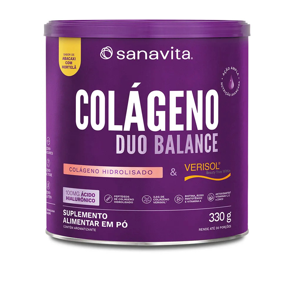 COLAGENO DUO BALANCE AH - ABACAXI COM HORTELA - 330G - SANAVITA em Oferta na Shopee