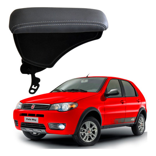 Apoio de Braço Encosto Suporte Descanço Porta Trecos Objetos Console Original Fiat Palio Elx Mpi 2005 2006 2007 Cinza