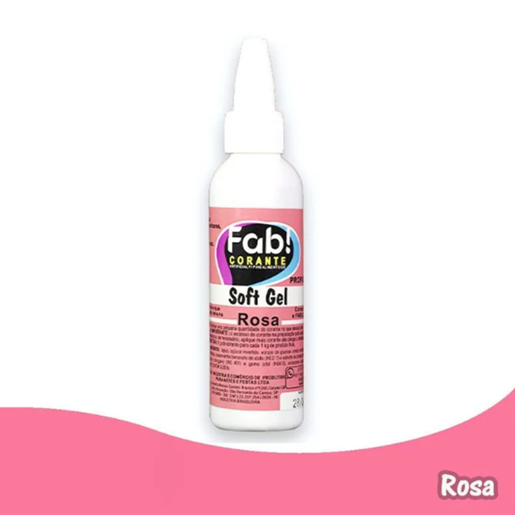 Fab corante artificial soft gel Rosa 25g em Oferta na Shopee