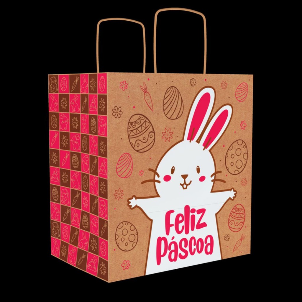 10 SACOLAS ECO M MAGENTA 24X15X22 CM - PASCOA DIVERTIDA 5336 (PÁSCOA IDEIA 2025) — imagem 2 de 2