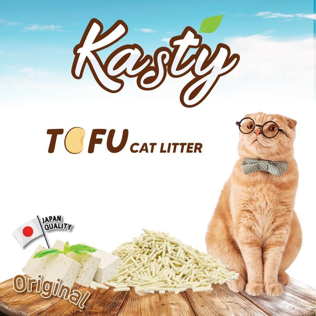 Kasty แคสตี้ 20L ทรายแมวเต้าหู้ เก็บกลิ่นดี จับต้วเป็นก้อน ฝุ่นน้อย ทิ้งชักโครกได้ ทรายเต้าหู้20ลิตร