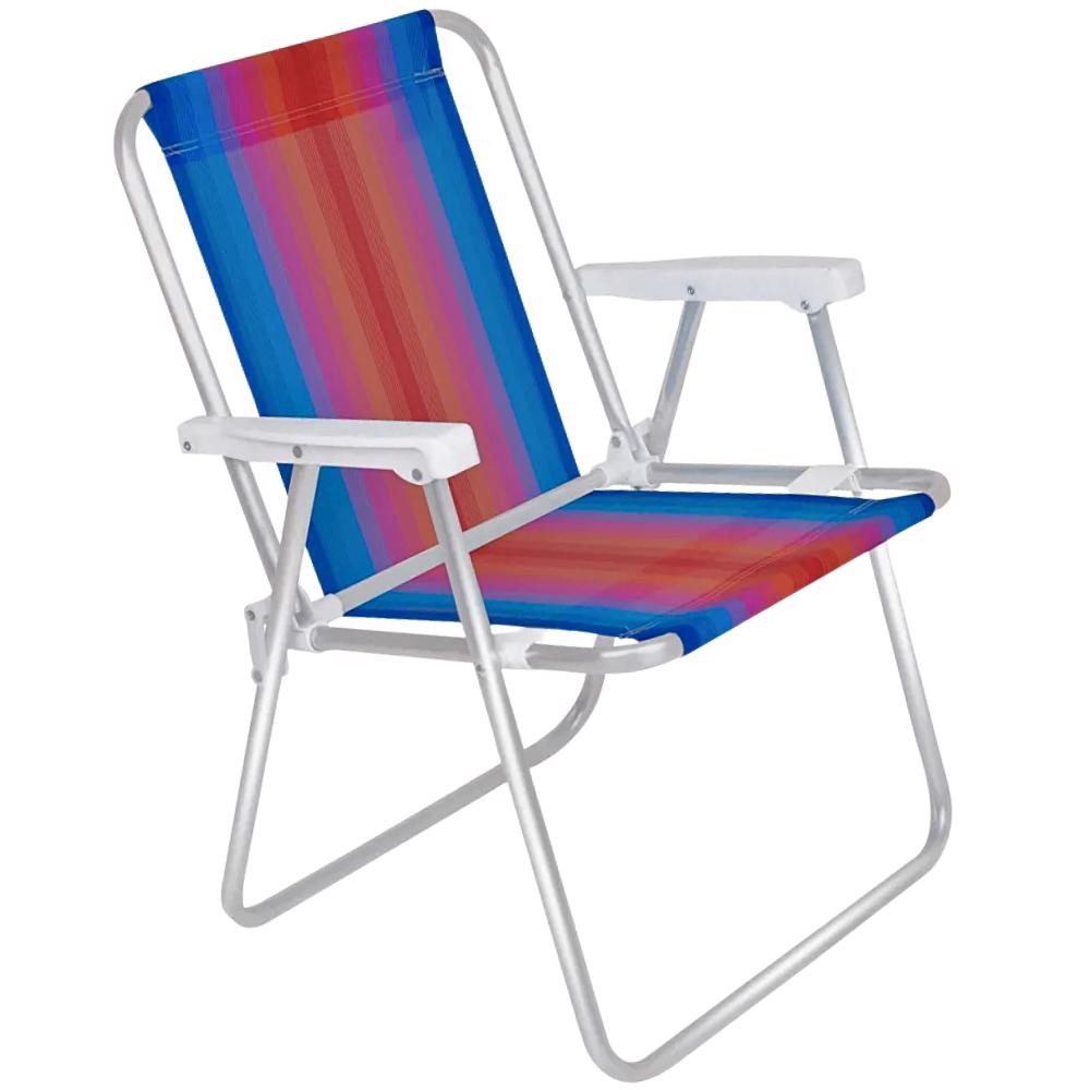 Cadeira de Praia Alta em Alumínio Degrade MOR em Oferta na Shopee