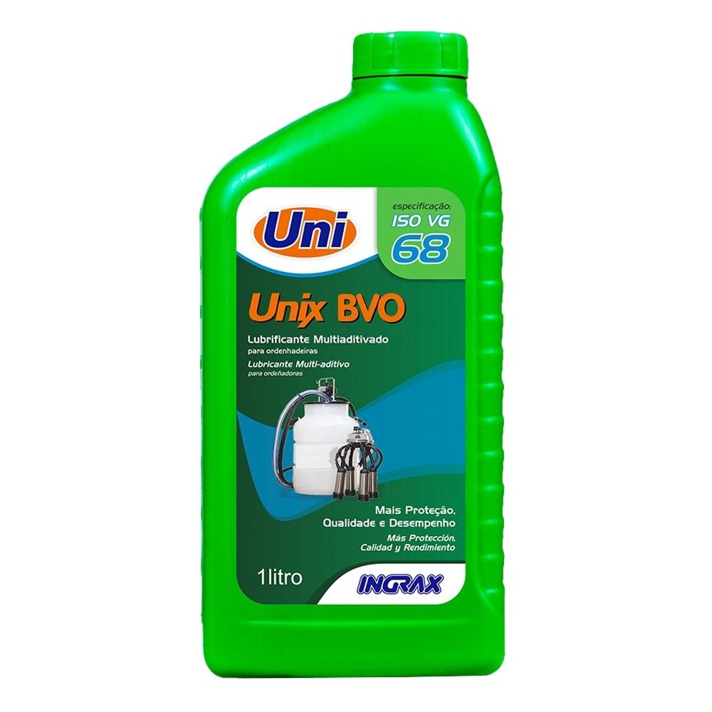 Óleo Lubrificante Multiaditivado Unix para Bomba de Vácuo de Ordenhadeira ISO VG68 1 Litro - 12 Unidades