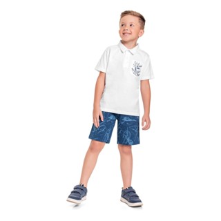 Conjunto Infantil com Camisa Polo e Bermuda para Menino Quimby em Oferta na Shopee