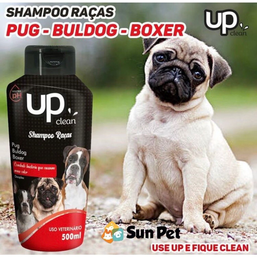 Shampoo Condicionador Pet Up Clean Raça Específica Pet Cachorro Pug, Buldog e Boxer