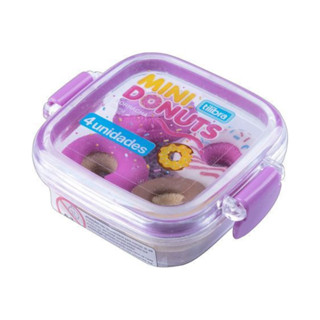 Borracha escolar mini 4 unidades kit lancheira donuts pote Tilibra em Oferta na Shopee
