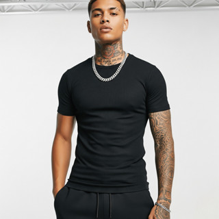 Camiseta Canelada Masculina Estilo Americano, Blusa Canelada Apertada, Camisa Canelada Masculina em Oferta na Shopee