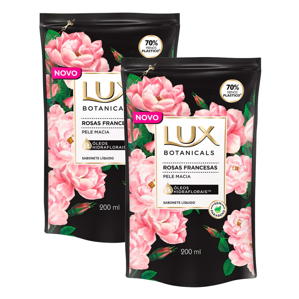 Kit 2 Sabonete Líquido Lux Botanicals Rosas Francesas Refil 200ml - Beauty