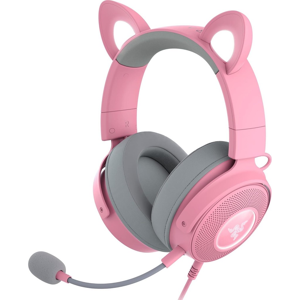 Headset Gamer Razer Kraken Kitty V2 Pro Quartz Edition, Chroma RGB, Som Surround 7.1, Drivers 50mm