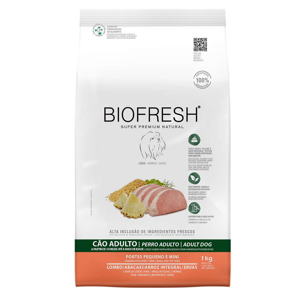 Ração Biofresh Cães Adultos Raças Minis e Pequenas Lombo e Abacaxi 1 kg - Pets