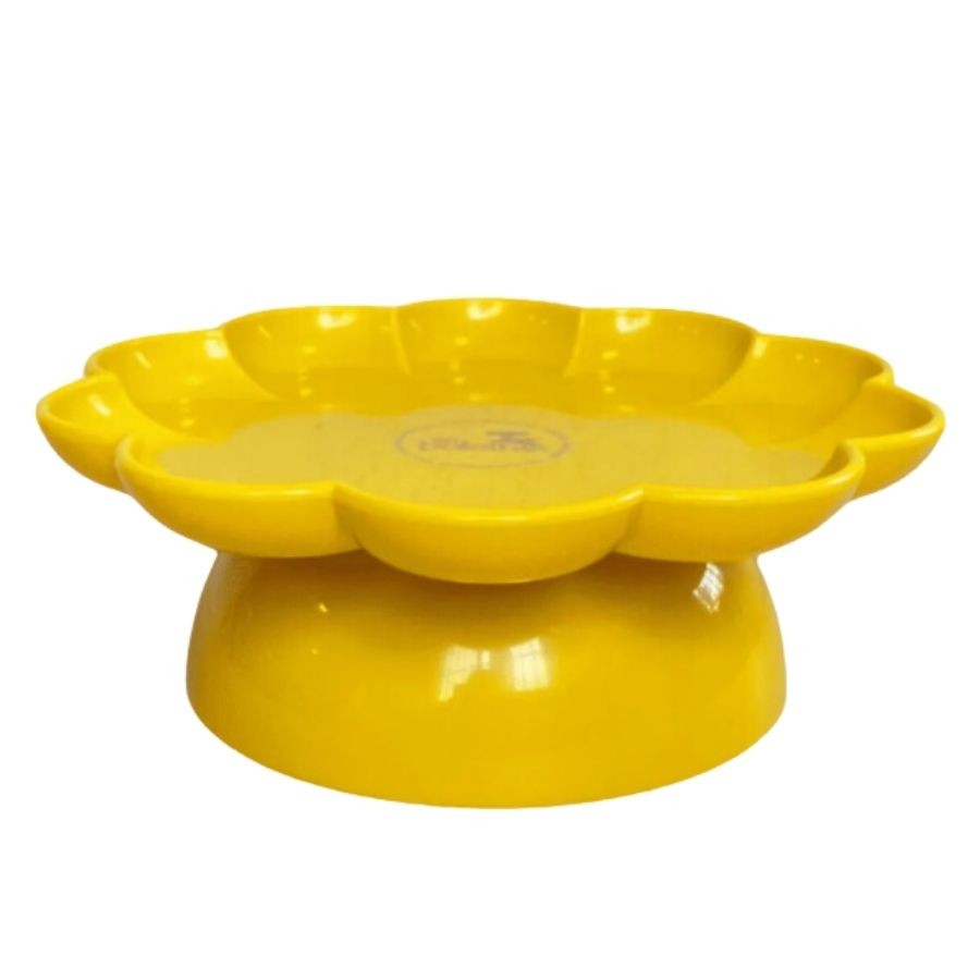 Bandeja Flower Com Pé - 205mm - Amarelo - 1 unidade - Só Boleiras - Rizzo em Oferta na Shopee