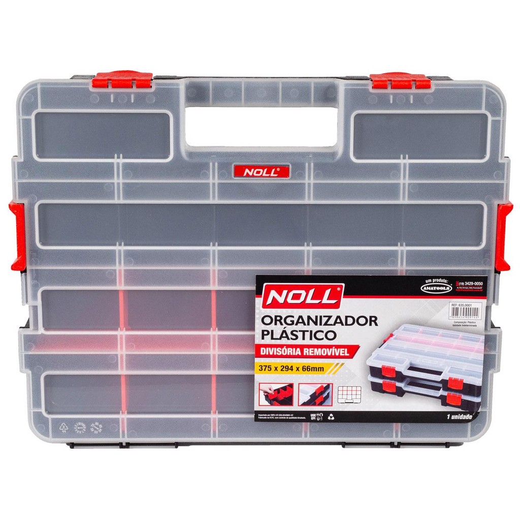 Organizador Plástico Com Divisórias Removíveis (635,0001) - Noll em Oferta na Shopee